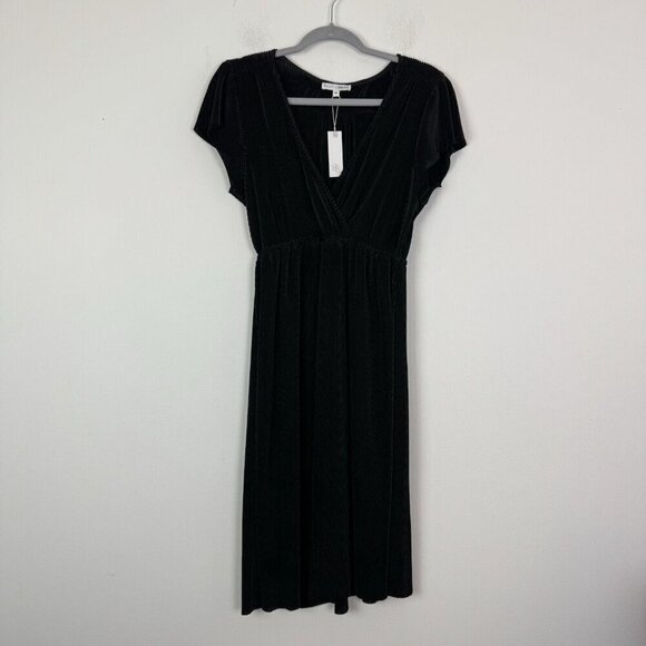 Baltic Born Athena Pleated Midi Dress Black Size Medium - Picture 1 of 7